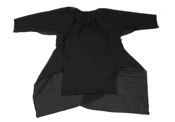 Yohji Yamamoto FEMME See-through Back Gathered Loop Design Coat K-165589_010