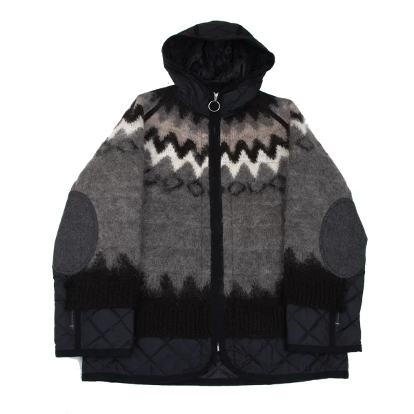 JUNYA WATANABE MAN COMME des GARCONS Knit Pasted Quilt Jacket Black M K-165607_001