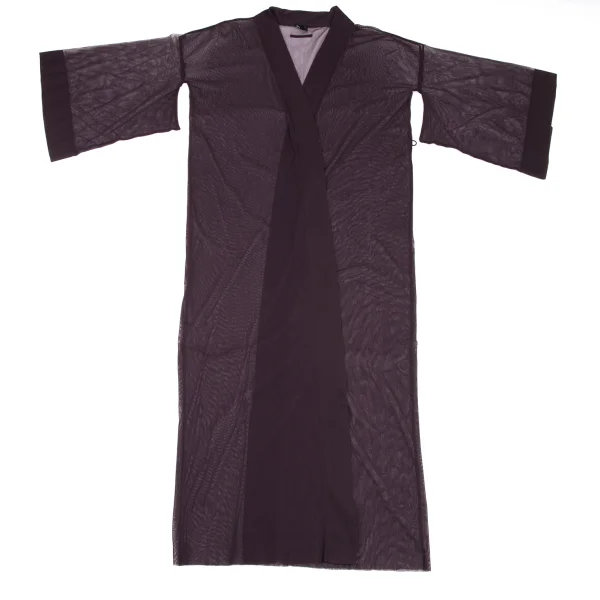 Jean Paul GAULTIER FEMME Mesh Kimono Long Cardigan Purple 40 K-165620_001