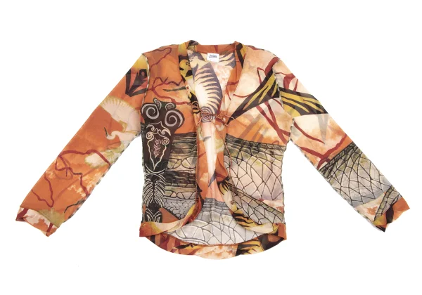 Jean Paul GAULTIER FEMME Graphic Printed Mesh Cardigan K-165621_002