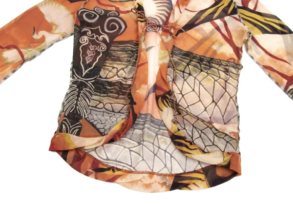 Jean Paul GAULTIER FEMME Graphic Printed Mesh Cardigan K-165621_007