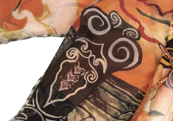 Jean Paul GAULTIER FEMME Graphic Printed Mesh Cardigan K-165621_008