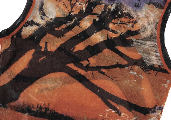 Jean Paul GAULTIER FEMME Printed Mesh Sleeveless Top K-165624_011