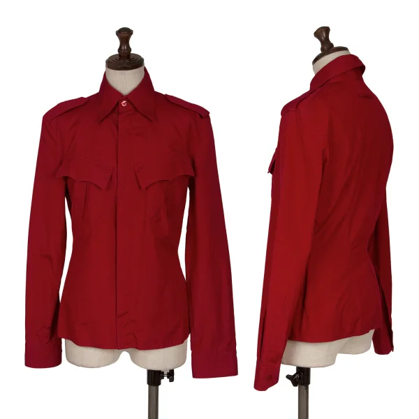 Jean Paul GAULTIER FEMME Cotton Military Shirt Red 40 K-165625_001