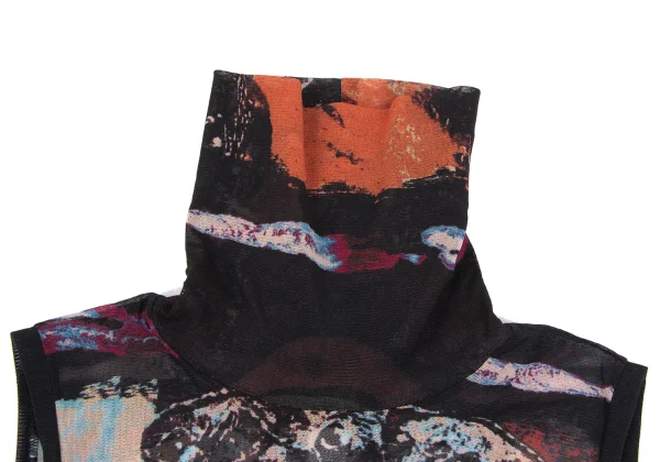 JPG by GAULTIER Graphic Printed Mesh Sleeveless Top K-165629_005