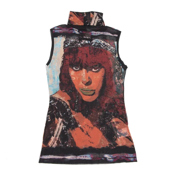 JPG by GAULTIER Graphic Printed Mesh Sleeveless Top K-165629_010