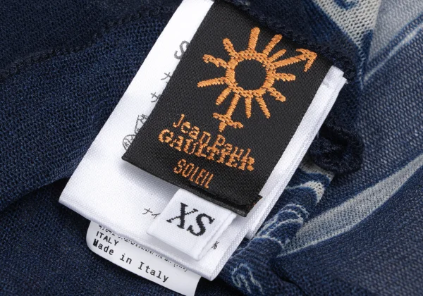 Jean Paul GAULTIER SOLEIL Tattoo Stripe Printed Mesh Stole K-165630_011