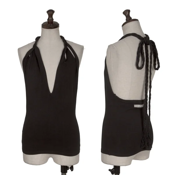 Jean's Paul GAULTIER Rope Shoulder Cotton Camisole Black 40 K-165633_001