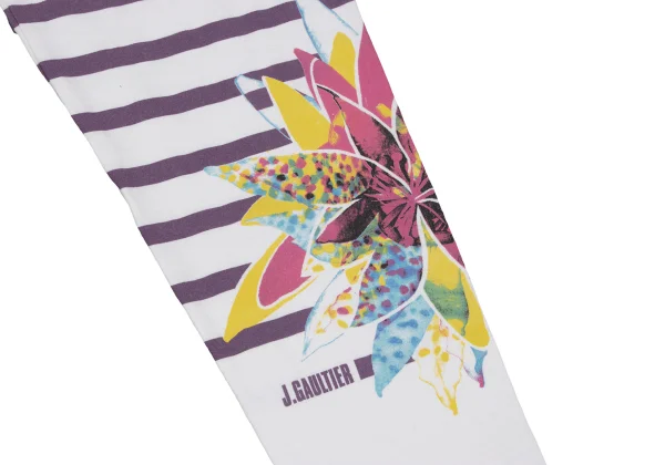 JUNIOR GAULTIER Colorful Floral Printed Striped Leggings K-165634_005