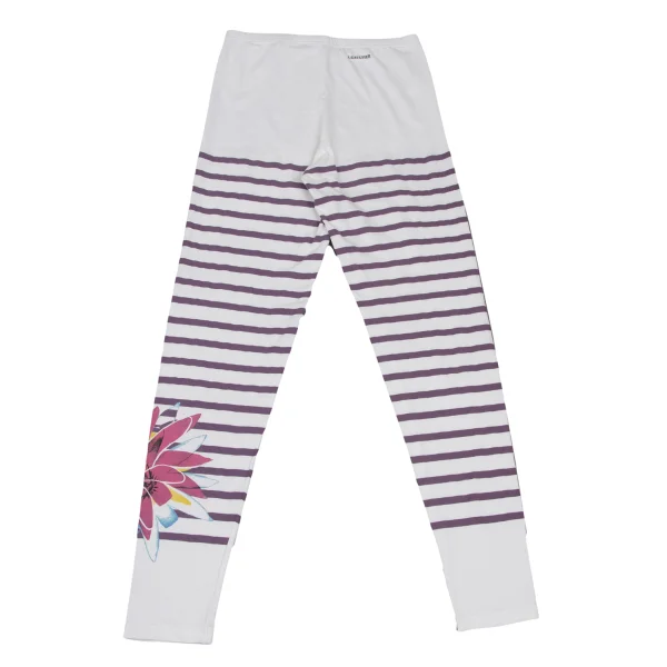 JUNIOR GAULTIER Colorful Floral Printed Striped Leggings K-165634_007