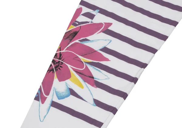 JUNIOR GAULTIER Colorful Floral Printed Striped Leggings K-165634_009