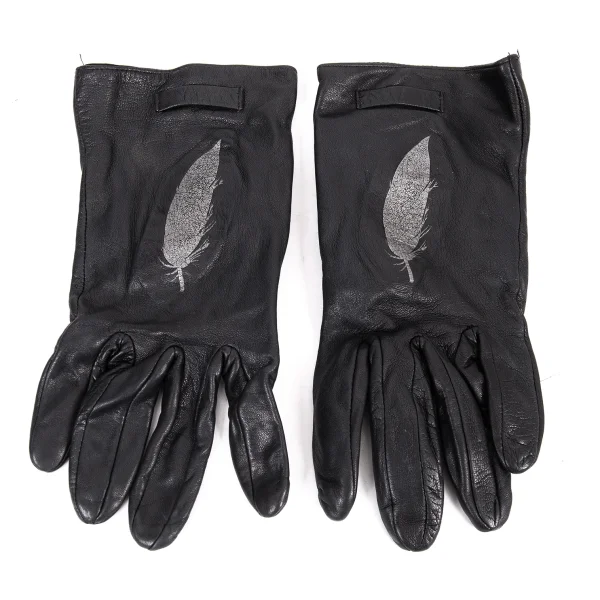 Jean Paul GAULTIER Feather Printed Leather Glove K-165636_002