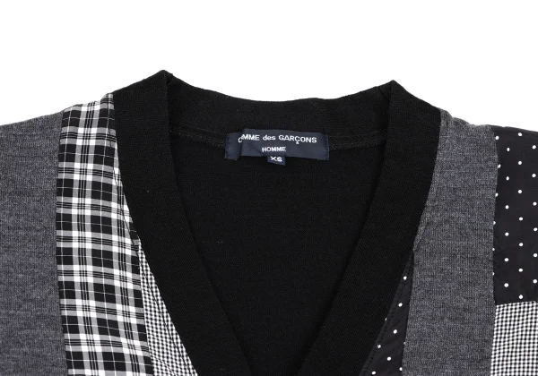 COMME des GARCONS HOMME Wool Front Switch Design Cardigan K-165640_003