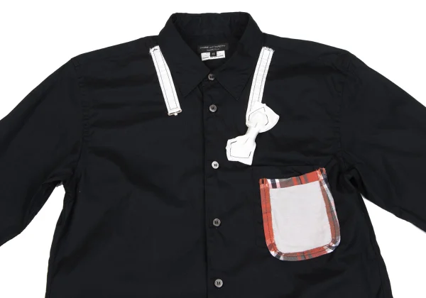 COMME des GARCONS HOMME PLUS Bow Tie Double Patch Pocket Long Sleeve Shirt K-165641_002