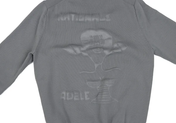 COMME des GARCONS HOMME PLUS Poly Back Embossed Design V-Neck Knit K-165642_011