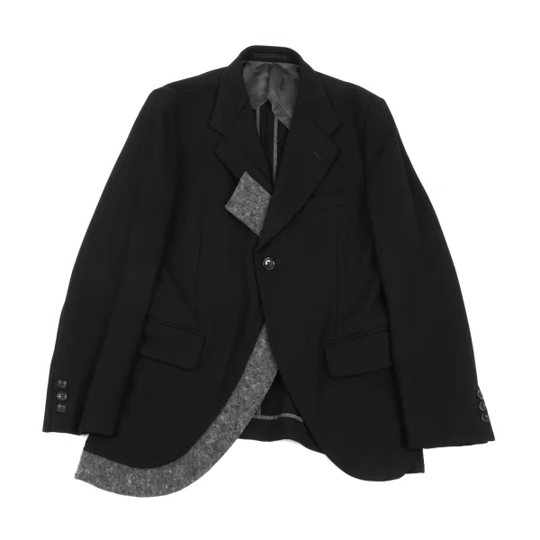 COMME des GARCONS HOMME PLUS Felt Wool Paste Design 1B Jacket Black,Grey S K-165644_001