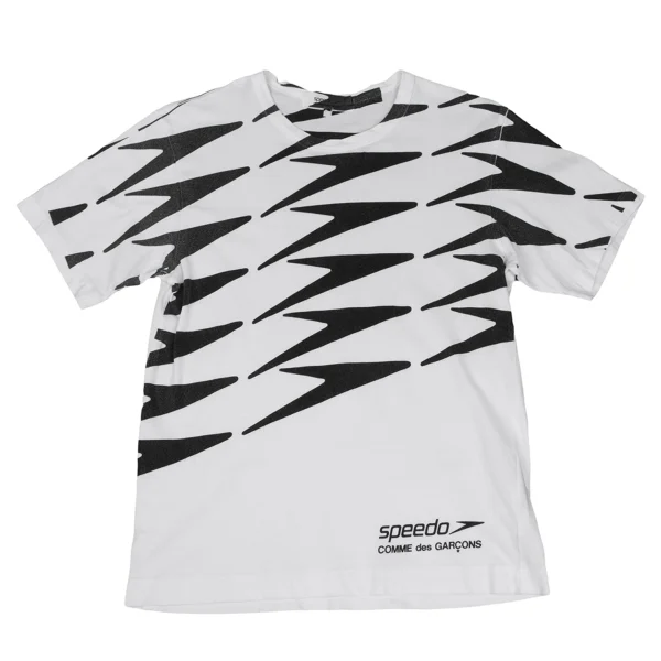 COMME des GARCONS×SPEEDO Logo Printed T Shirt White,Black S-M K-165654_001