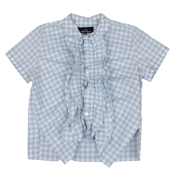 tricot COMME des GARCONS Frill Round Collar Checked Short Sleeve Shirt K-165660_002