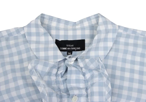 tricot COMME des GARCONS Frill Round Collar Checked Short Sleeve Shirt K-165660_005