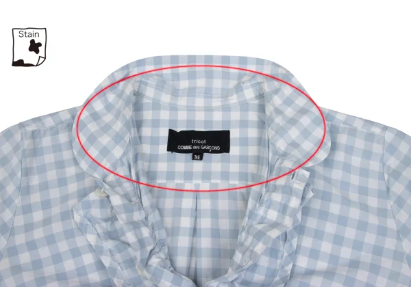 tricot COMME des GARCONS Frill Round Collar Checked Short Sleeve Shirt K-165660_006