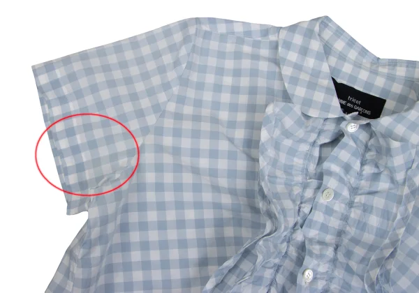 tricot COMME des GARCONS Frill Round Collar Checked Short Sleeve Shirt K-165660_008