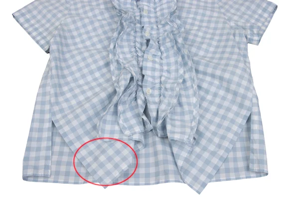tricot COMME des GARCONS Frill Round Collar Checked Short Sleeve Shirt K-165660_010