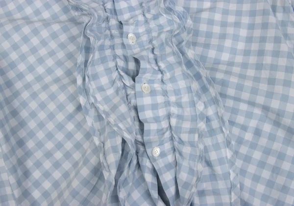 tricot COMME des GARCONS Frill Round Collar Checked Short Sleeve Shirt K-165660_013