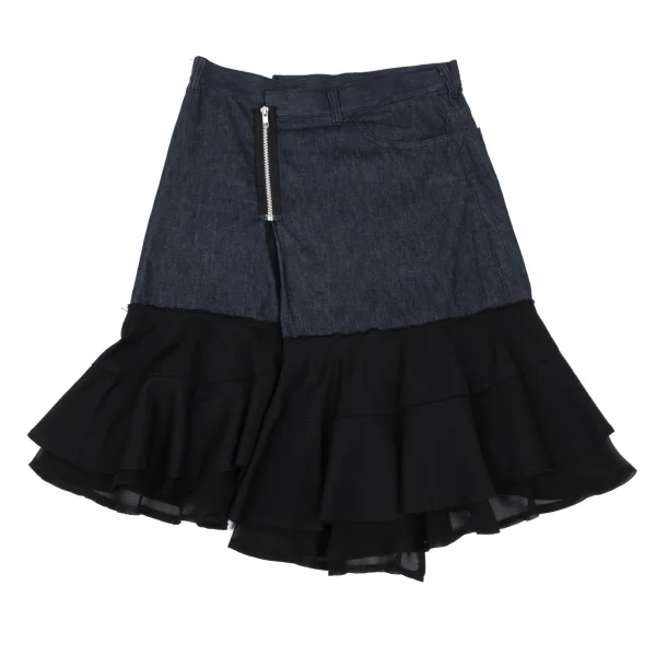 tricot COMME des GARCONS Switching Tiered Zip Denim Skirt K-165661_002