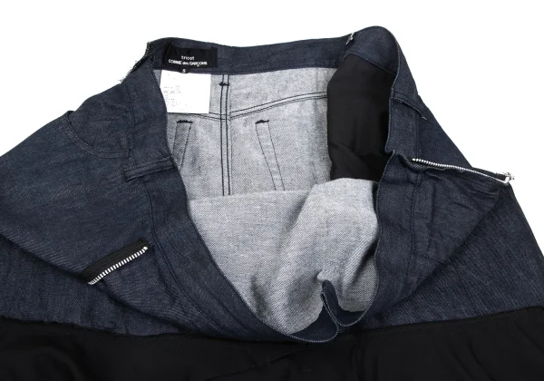 tricot COMME des GARCONS Switching Tiered Zip Denim Skirt K-165661_009