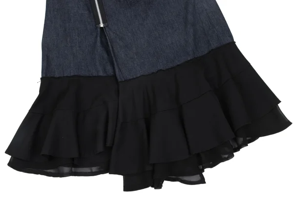tricot COMME des GARCONS Switching Tiered Zip Denim Skirt K-165661_010