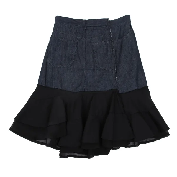 tricot COMME des GARCONS Switching Tiered Zip Denim Skirt K-165661_013