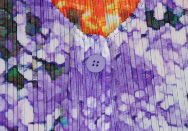 PLEATS PLEASE Colorful Graphic Print Short Cardigan K-165667_005