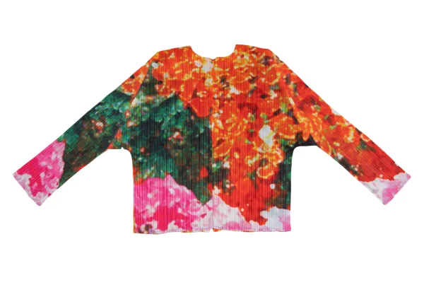 PLEATS PLEASE Colorful Graphic Print Short Cardigan K-165667_011