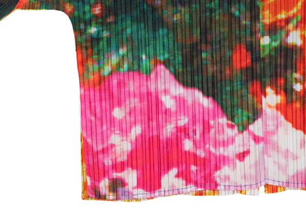 PLEATS PLEASE Colorful Graphic Print Short Cardigan K-165667_012