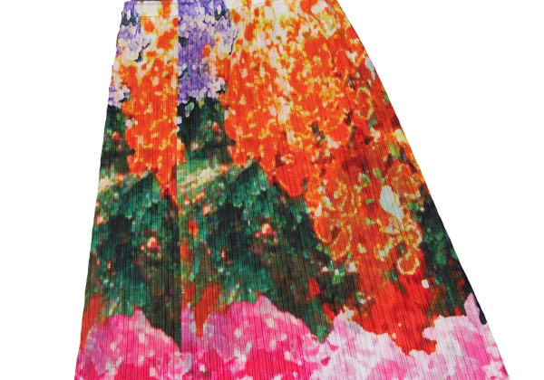 PLEATS PLEASE Colorful Graphic Print Skirt K-165668_009