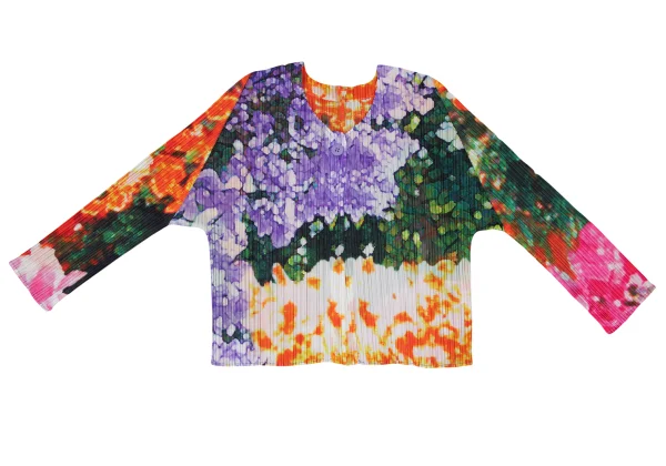 PLEATS PLEASE Colorful Graphic Print Short Cardigan & Skirt K-165669_003