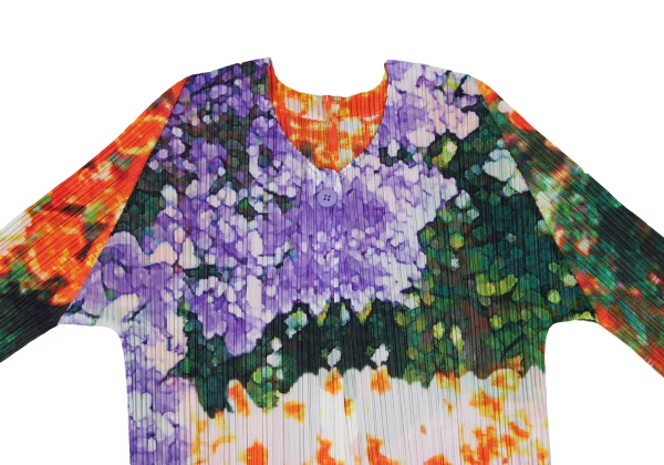 PLEATS PLEASE Colorful Graphic Print Short Cardigan & Skirt K-165669_004