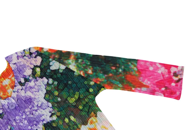 PLEATS PLEASE Colorful Graphic Print Short Cardigan & Skirt K-165669_007