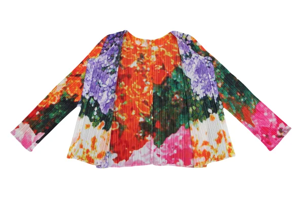 PLEATS PLEASE Colorful Graphic Print Short Cardigan & Skirt K-165669_010