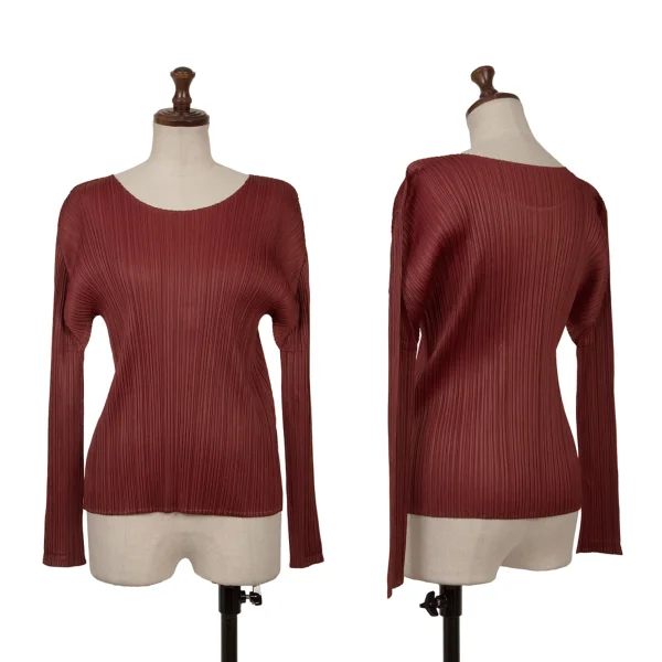 PLEATS PLEASE Long Sleeve Top Bordeaux 3 K-165673_001