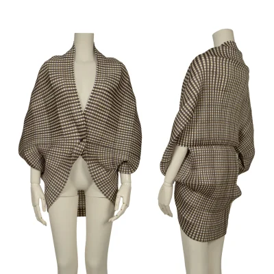 PLEATS PLEASE Check Graphic Print Bolero