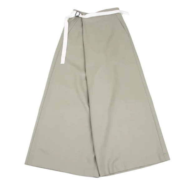 Y's PINK Wool Belted Super Wide Pants Beige 2 K-165677_001