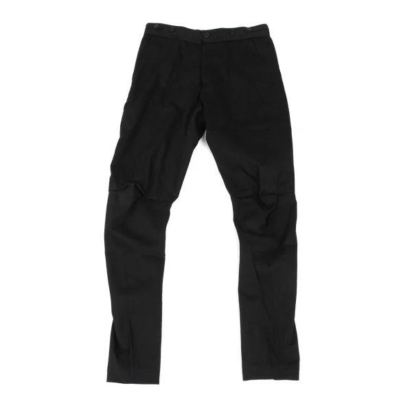 ANN DEMEULEMEESTE Cotton Knee-tuck Stretch Pants Black XXS K-165688_001