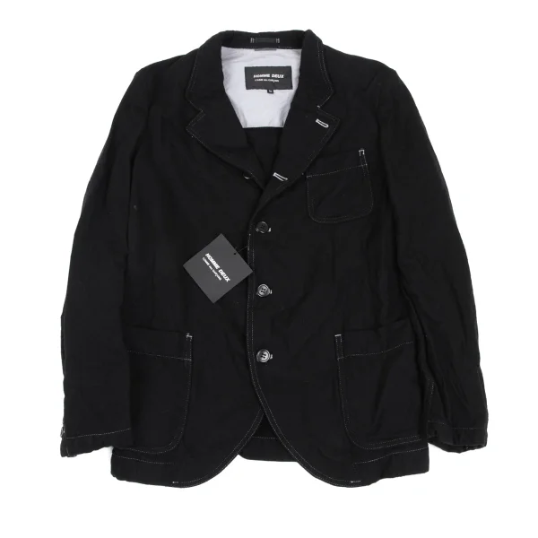 COMME des GARCONS HOMME DEUX Dyed Cashmere Blend Wool Patch Pocket Jacket Black XS K-165690_001