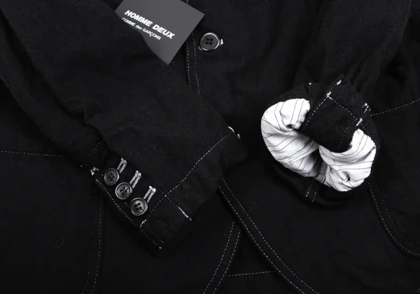 COMME des GARCONS HOMME DEUX Dyed Cashmere Blend Wool Patch Pocket Jacket K-165690_009