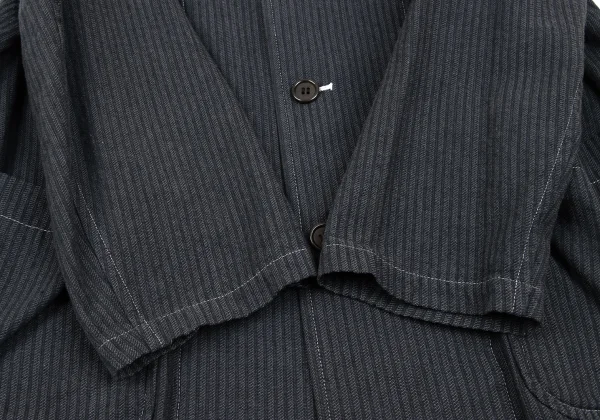 COMME des GARCONS HOMME Striped Stand Collar Jacket K-165691_010