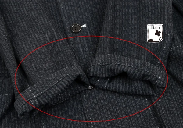 COMME des GARCONS HOMME Striped Stand Collar Jacket K-165691_011