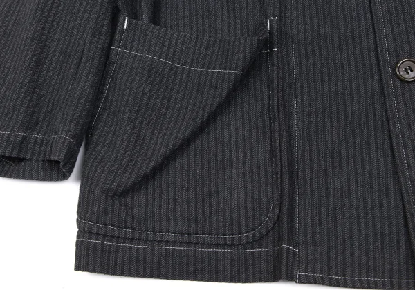 COMME des GARCONS HOMME Striped Stand Collar Jacket K-165691_013