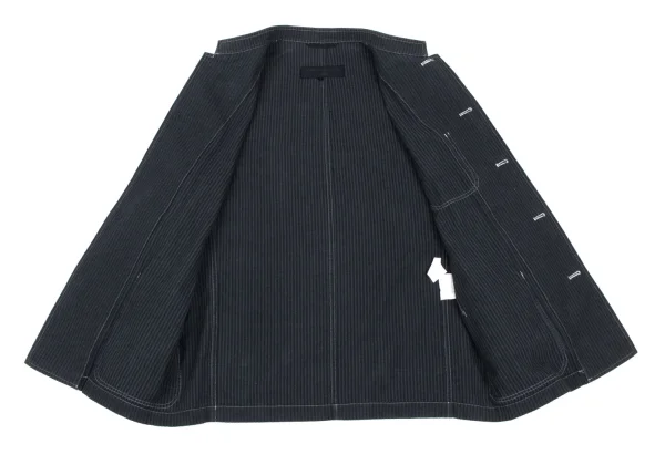 COMME des GARCONS HOMME Striped Stand Collar Jacket K-165691_015