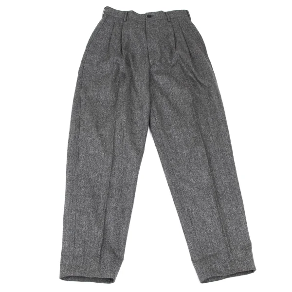 COMME des GARCONS HOMME Wool Herringbone Two Tuck Pants Grey S K-165694_001
